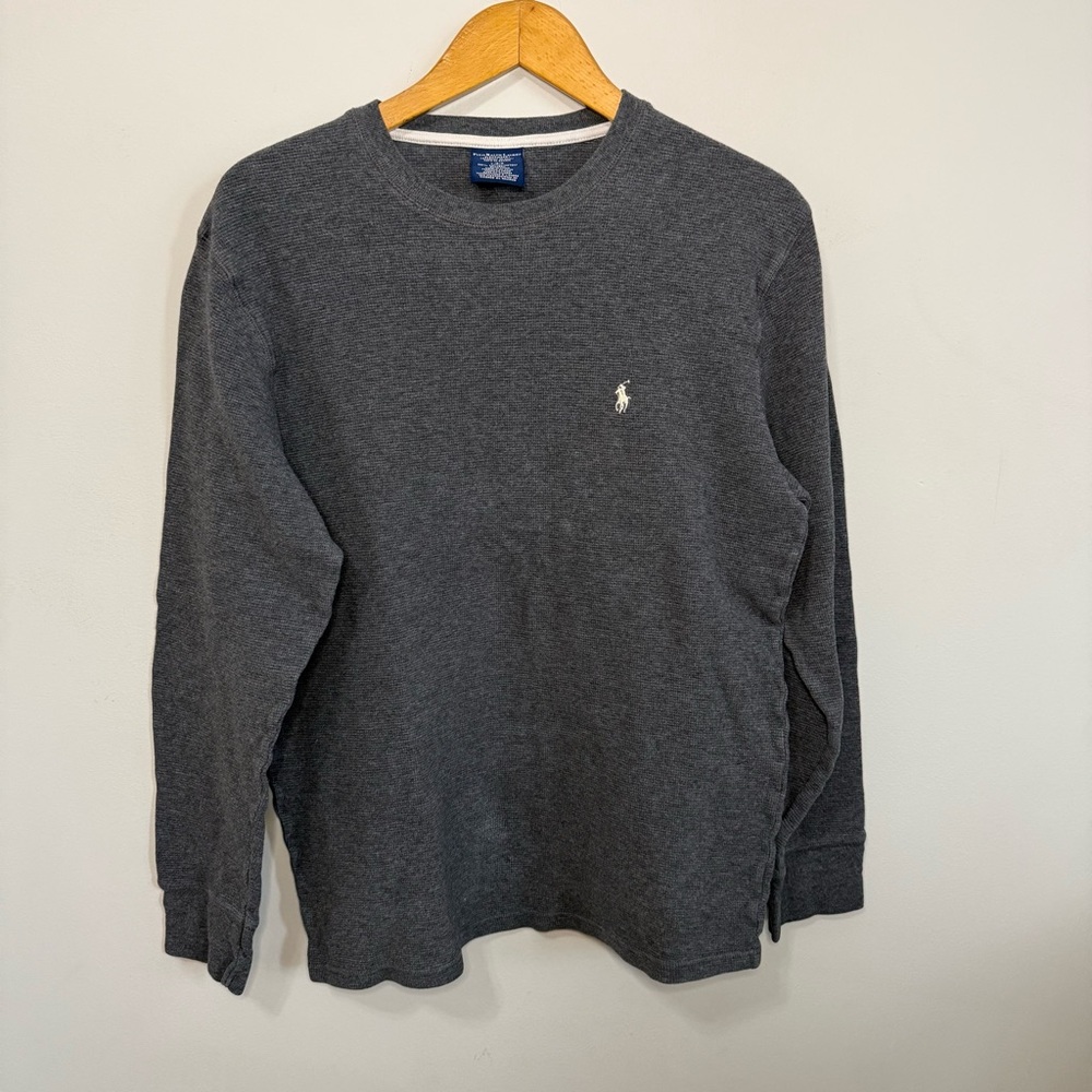 Polo by Ralph Lauren Men's Charcoal Long Sleeve Tee | L